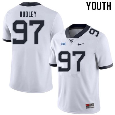 Youth West Virginia Mountaineers NCAA #97 Brayden Dudley White Authentic Nike Stitched College Football Jersey JS15X20NL